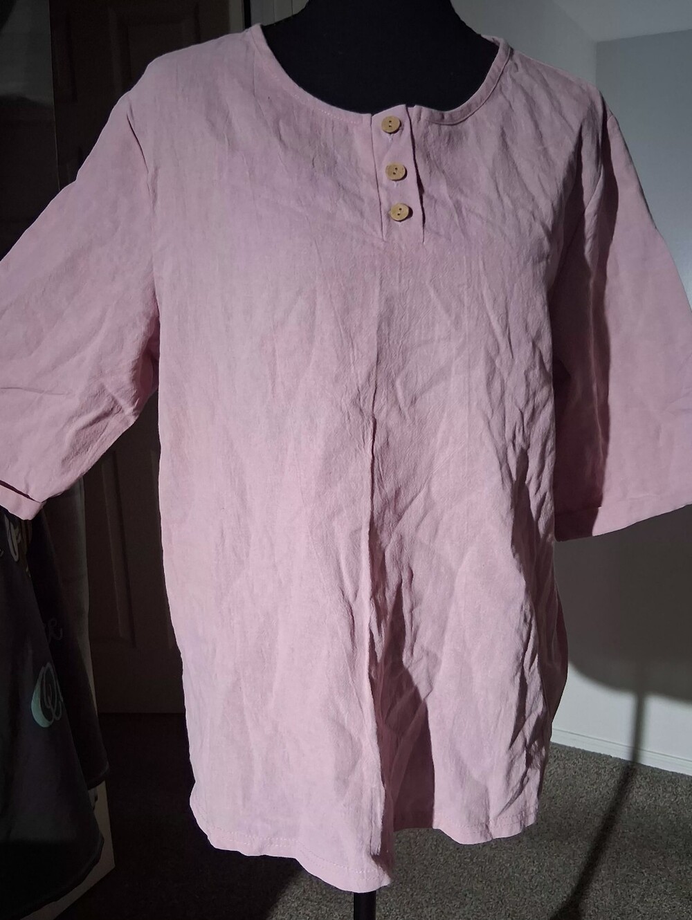 NWOT-Womens Button-Front Linen Top